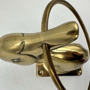 Vintage Solid Brass Duck Towel Ring Boho Bathroom Wall Hardware